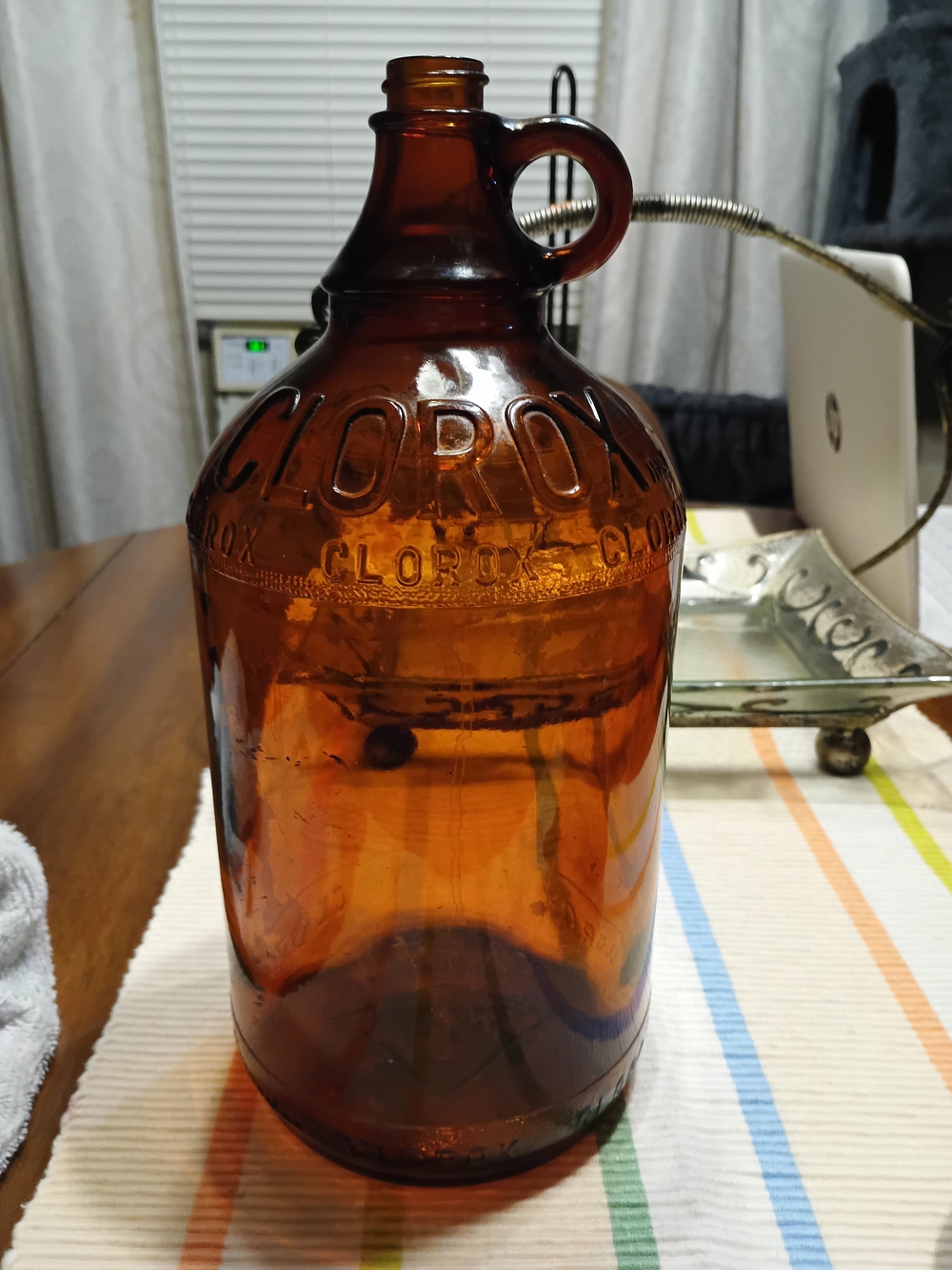Clorox Amber Glass Jug Decorative Bottle